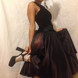 Goth Prom Queen Satin Dancing Dress